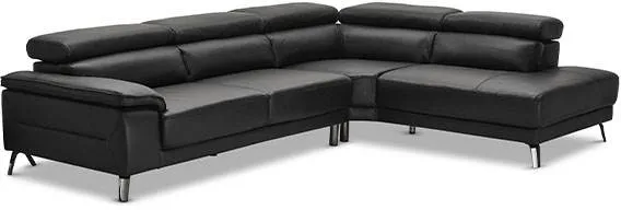 Hörnsoffa Napoli med tygklädsel - mörkgrå - höger konfiguration