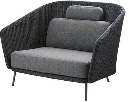 Cane-Line Mega Loungestol - Grå ram med kudduppsättning