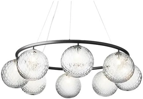 Nuura Miira 8 Cirkulär Ljuskrona Stengrå/Optiskt Klart