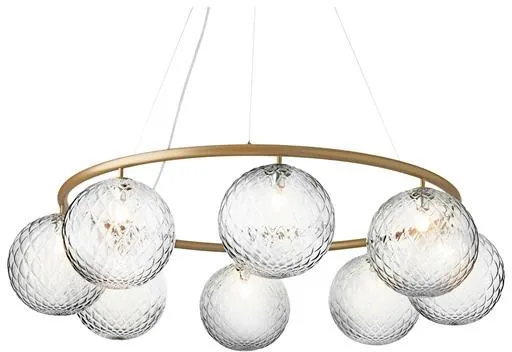 Nuura Miira 8 Circular Chandelier Mässing/Optisk