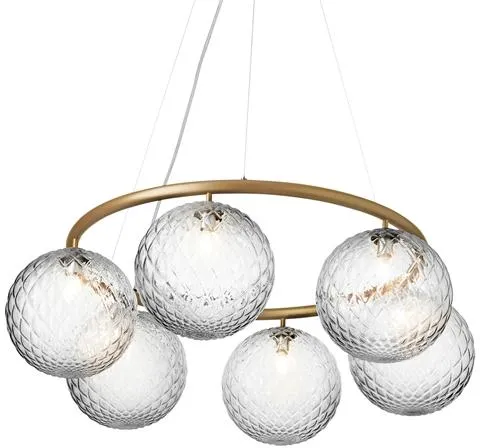 Nuura Miira 6 Circular Chandelier Mässing/Optiskt Klart