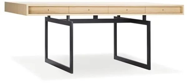 Karakter Office Desk Vitbetsad ek/Grå