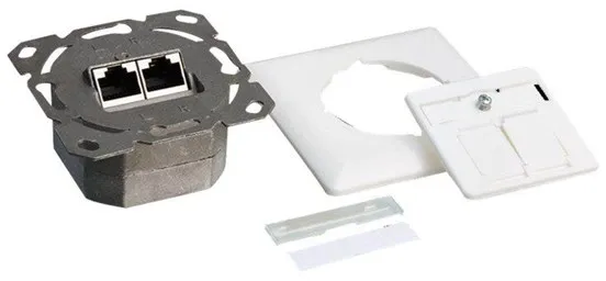 LogiLink Cat.6A vägguttag 2 x RJ45 skärmad signalvit