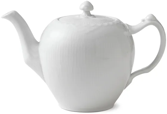 Royal Copenhagen Vit Halvspets tekanna med lock - 100 cl